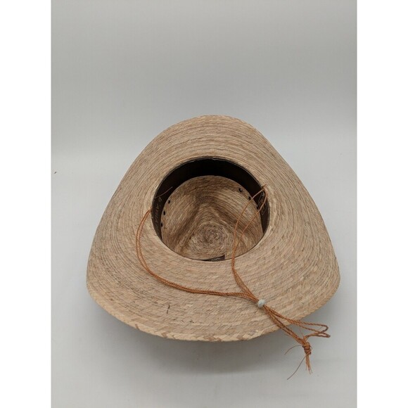 D'avila Palm Straw Black & White Rope Western Hat Made In Mexico Size 59-7 3/8 - Picture 5 of 9
